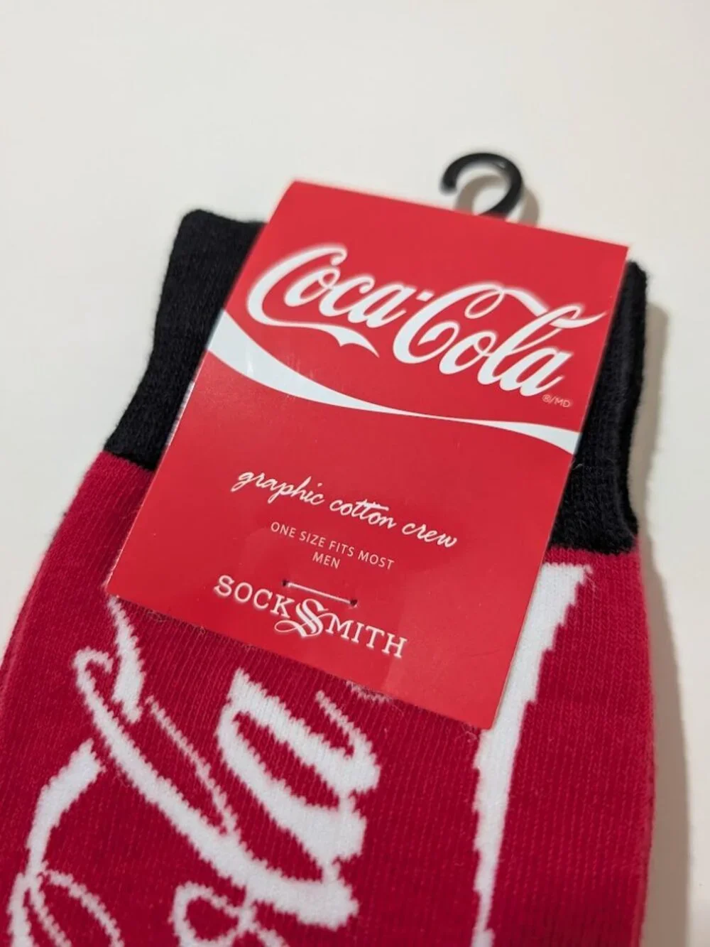 Socksmith Coca-Cola Red Logo Men's Crew Socks 10-13 NWT